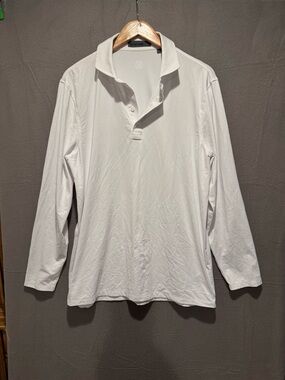 G/FORE White Long-Sleeve Polo